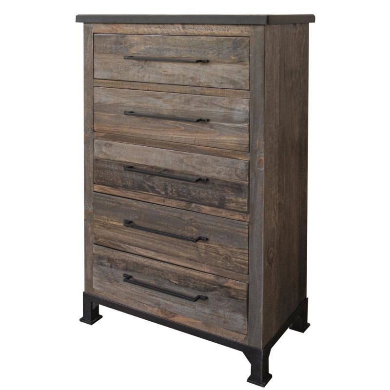 IFD - Antique Gray 5 Drawers Chest - IFD9771CHT