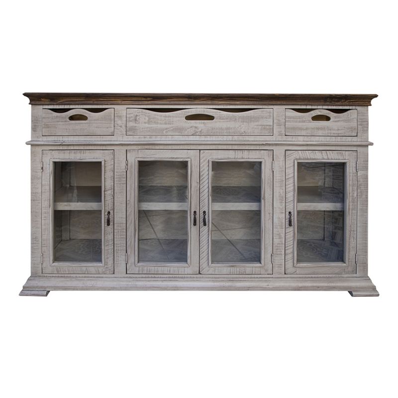 IFD - Gray Console 3 Drawers 4 Doors - IFD7001CNS