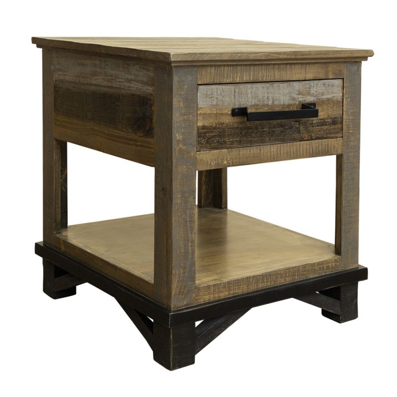 IFD - Loft Brown End Table 1 Drawer - IFD6441END