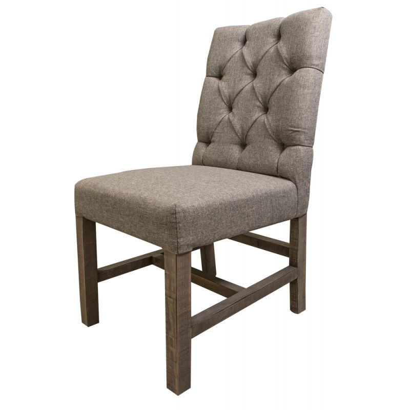 IFD - Marble Tufted Chair w/ Gray Fabric (Set of 2) - IFD6392CHR