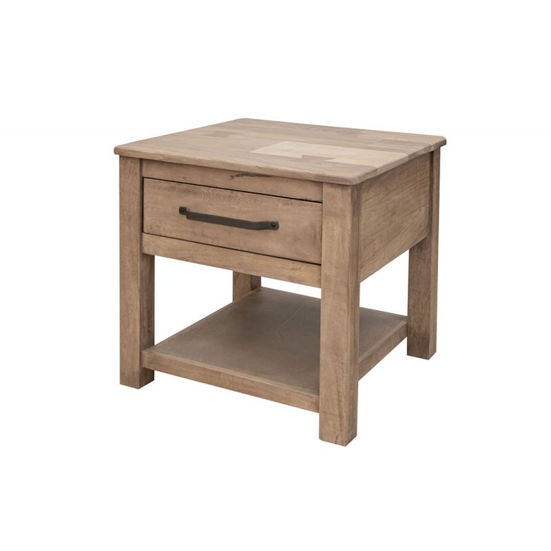 IFD - Natural Parota - 1 Drawer, End Table - IFD8681END