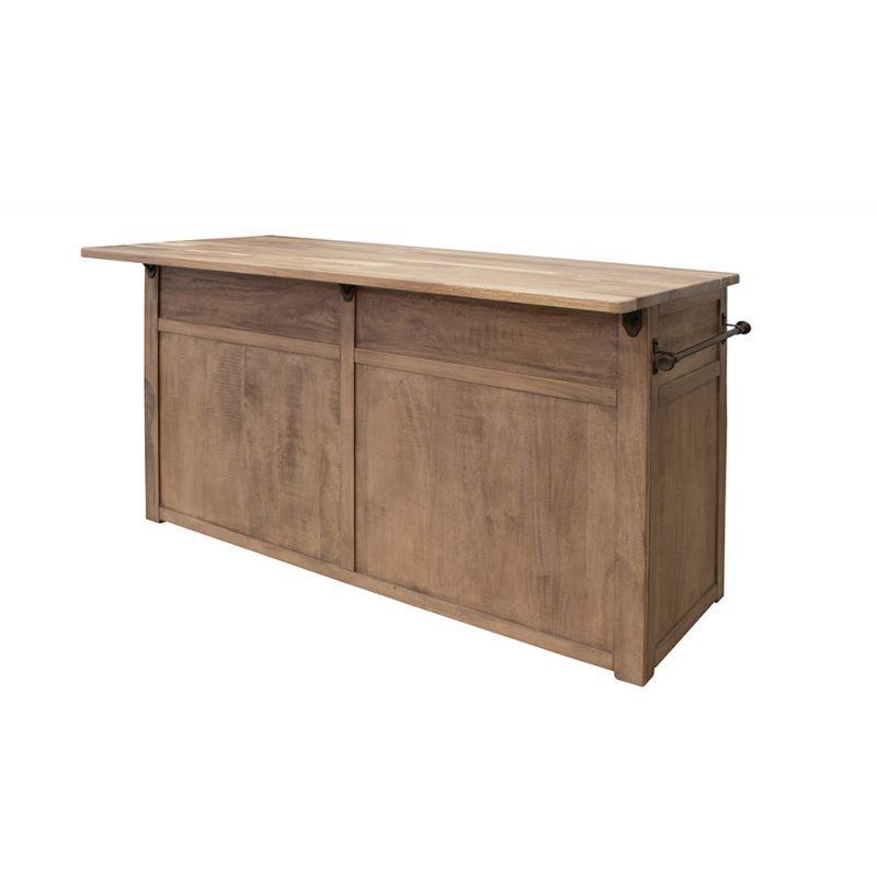 IFD - Natural Parota - 4 Door 2 Drawer Kitchen Island - IFD8681KSL