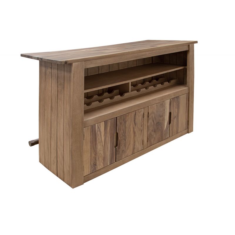 IFD - Natural Parota - 4 Door Wooden Bar - IFD8681BAR