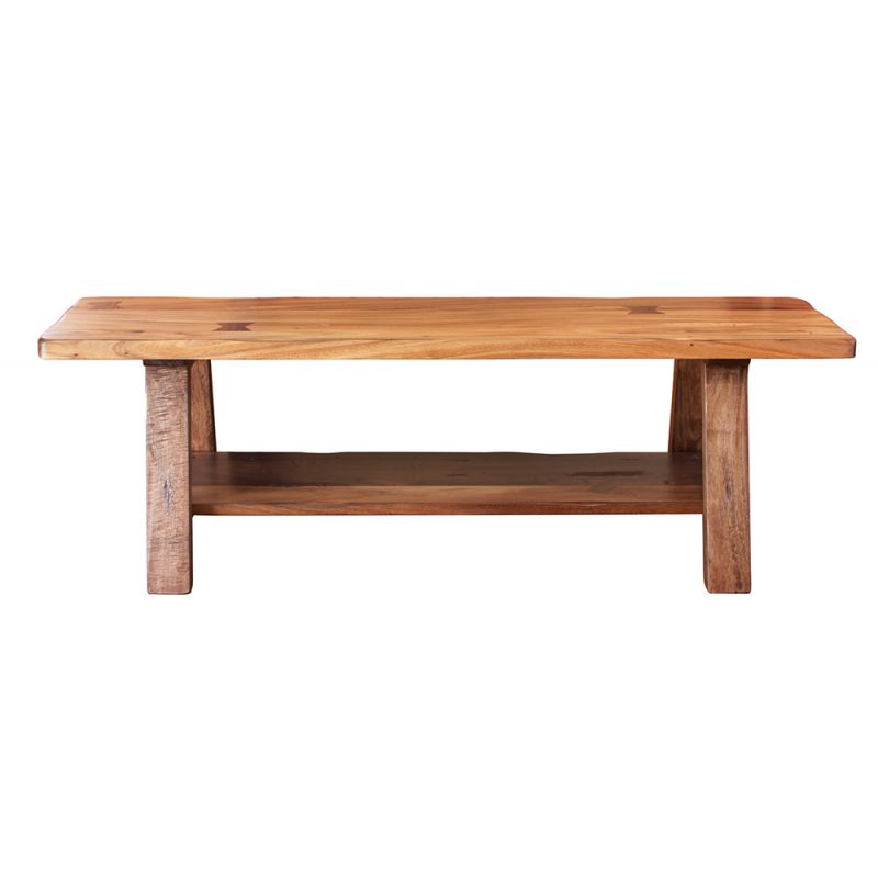 IFD - Parota Bench- Solid Wood, w/Shelf - IFD866BENCH
