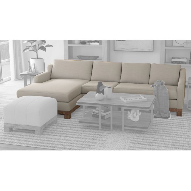 IFD - Samba - Sectional With Armless Chair, Left Chaise & Right Arm Loveseat - Almond Gray