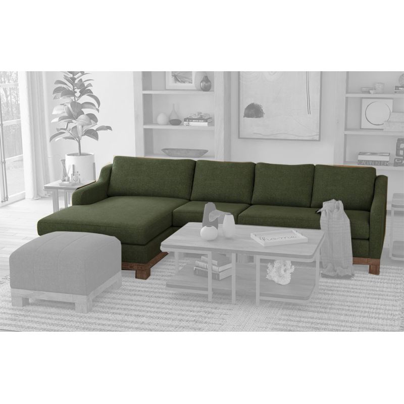 IFD - Samba - Sectional With Armless Chair, Left Chaise & Right Arm Loveseat - Olive