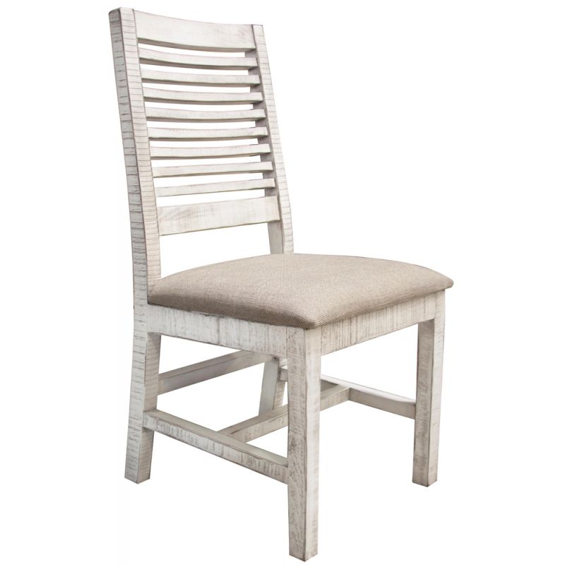 IFD - Stone Chair w/ Ivory Finish & Fabric Seat (Set of 2) - IFD4690CHRIV