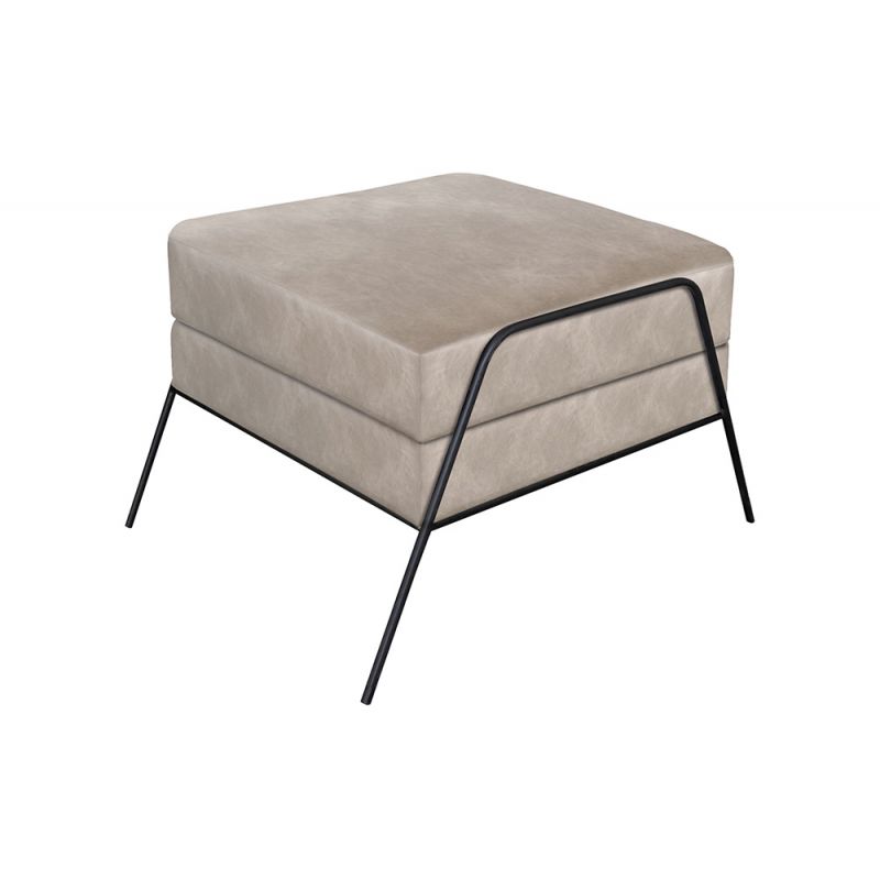 IFD - Tyne - Wooden Frame & Metal Base, Footstool Ottoman - IUP331-OTT-210