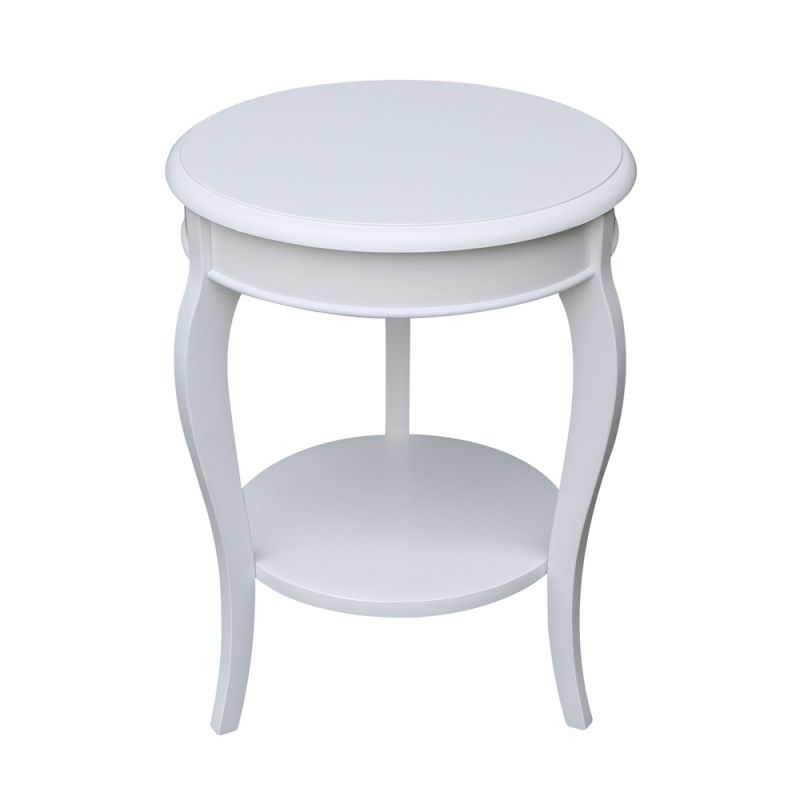 International Concepts - Cambria Round End Table in White Finish - OT08-18R-18