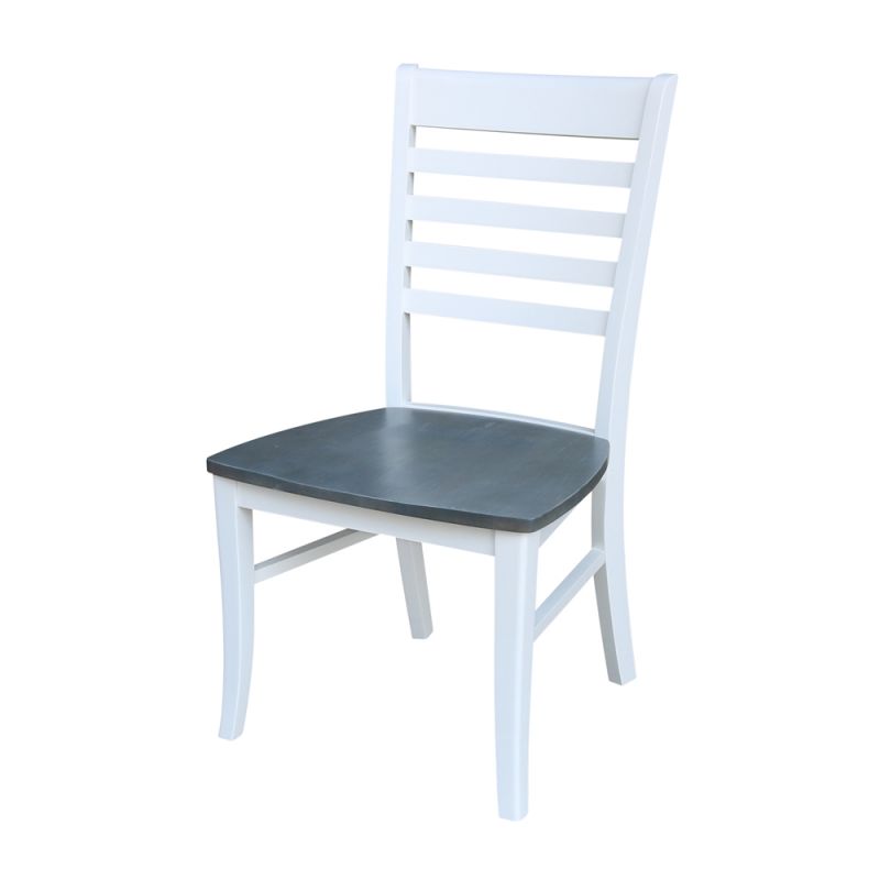 International Concepts - Cosmo Roma Chair in White/Heather Gray Finish (Set of 2) - C05-310P