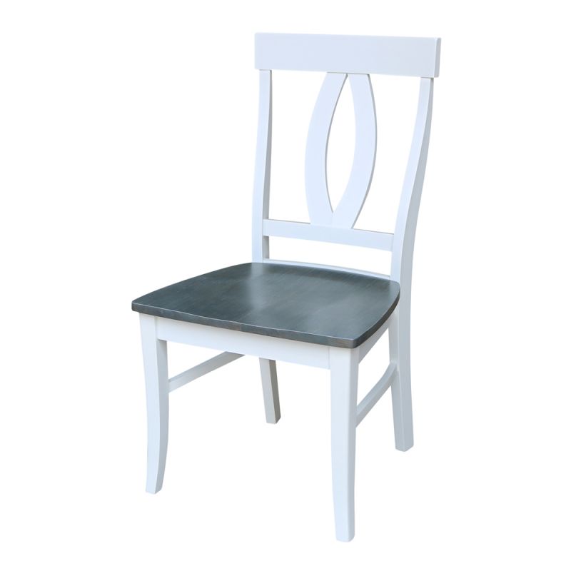 International Concepts - Cosmo Verona Chair in White/Heather Gray Finish (Set of 2) - C05-170P