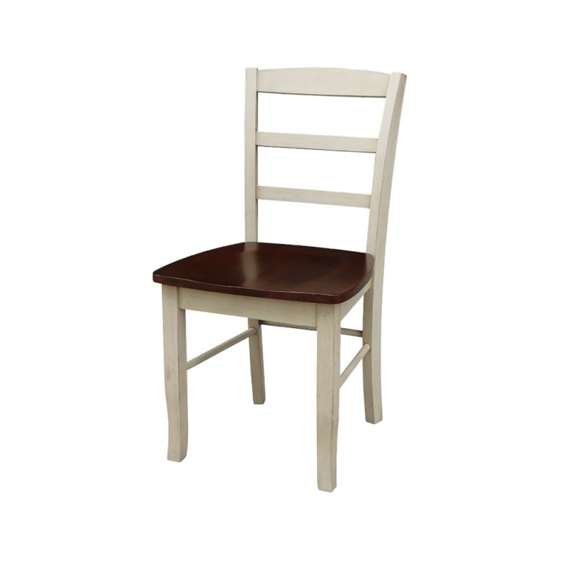 International Concepts - Madrid Ladderback Chair in Antiqued Almond/Espresso Finish (Set of 2) - C12-2P