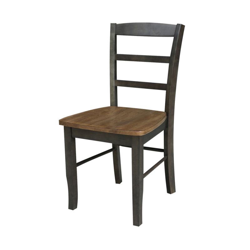 International Concepts - Madrid Ladderback Chair in Hickory/Washed Coal Finish (Set of 2) - C45-2P