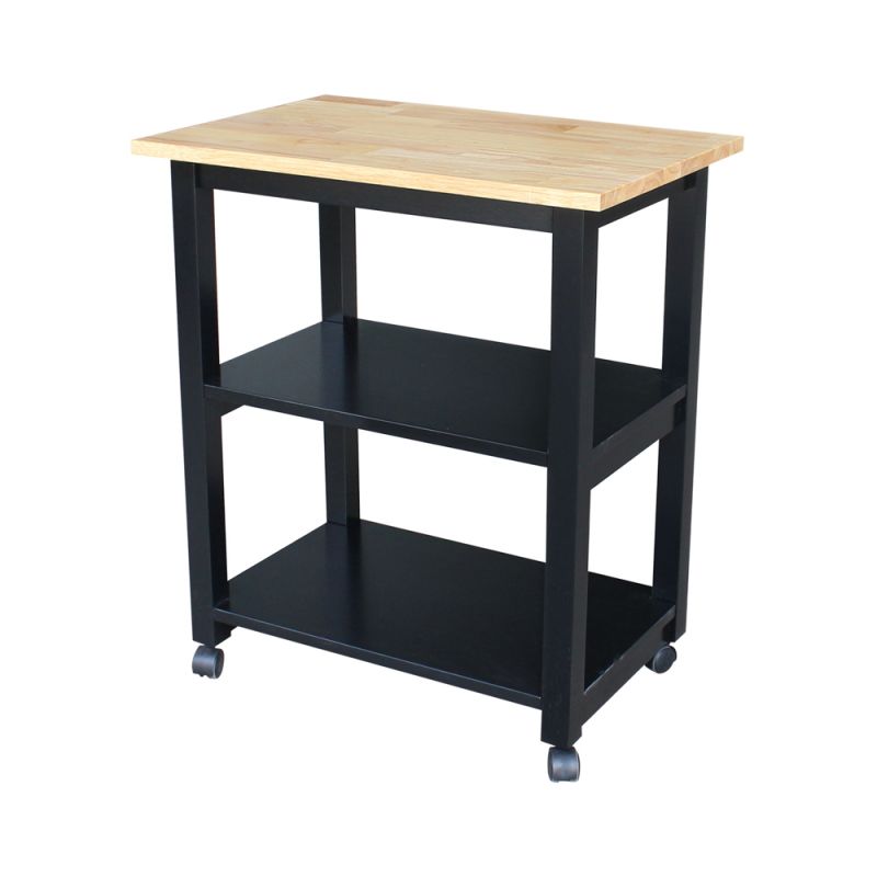 International Concepts - Microwave Cart in Black/Natural Finish - WC10-185