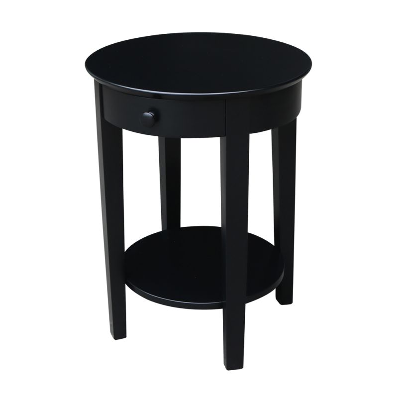 International Concepts - Phillips Accent Table with Drawer in Black Finish - OT46-2128