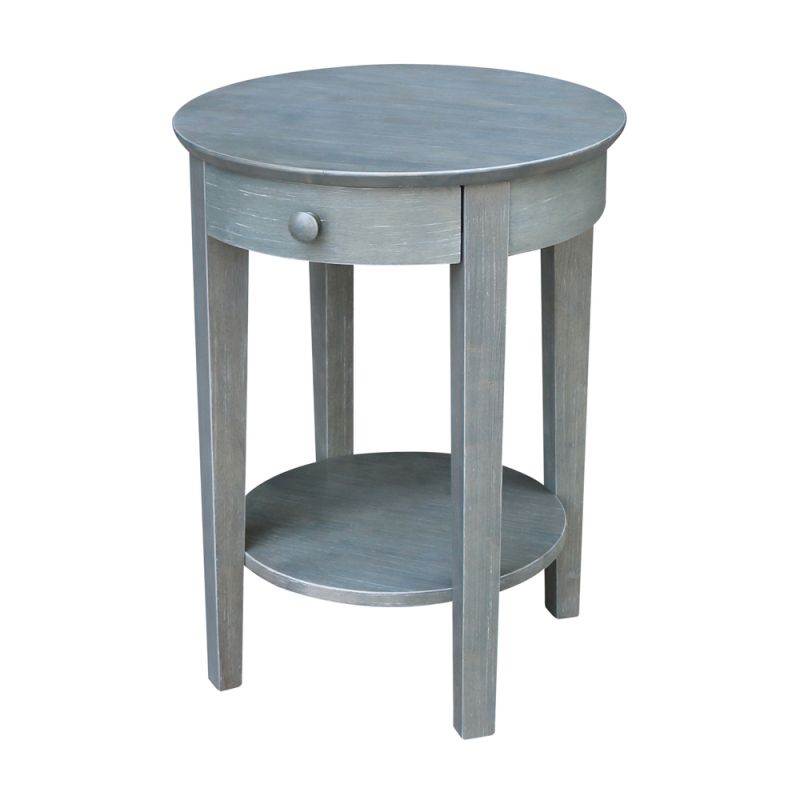 International Concepts - Phillips Accent Table with Drawer in Heather Grey-Antique Washed Finish - OT105-2128