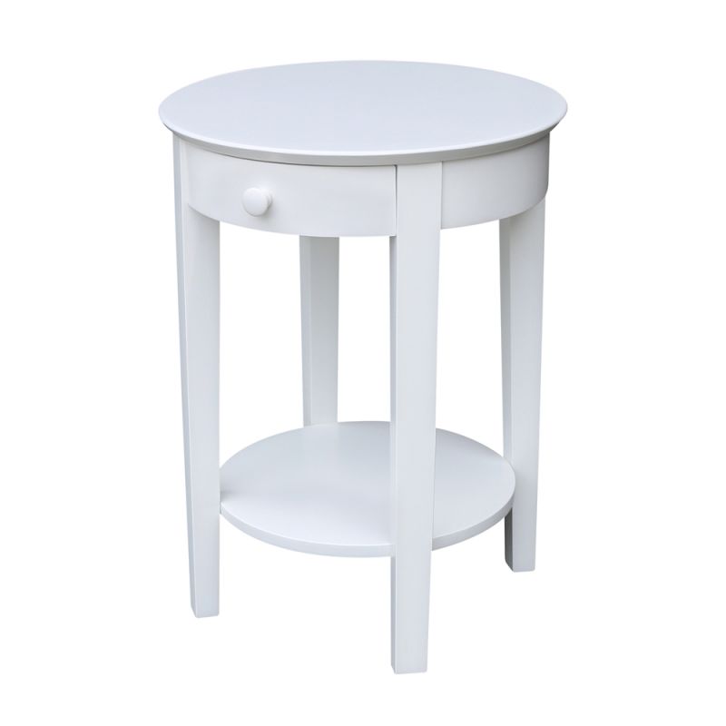 International Concepts - Phillips Accent Table with Drawer in White Finish - OT08-2128
