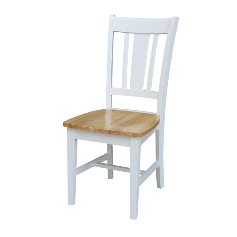 International Concepts - San Remo Splatback Chair in White/Natural Finish (Set of 2) - C02-10P