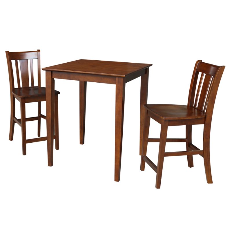 International Concepts (Set of 3 Pcs) - 30X30 Counter Height Dining Table with 2 RTA Counter Height Stools, 24