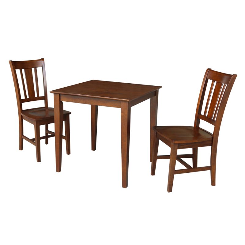 International Concepts (Set of 3 Pcs) - 30X30 Dining Table with 2 RTA Chairs in Espresso Finish - K581-3030-C10-2