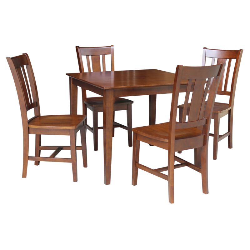 International Concepts (Set of 3 Pcs) - 36X36 Dining Table with 4 RTA Chairs in Espresso Finish - K581-3636-C10-4