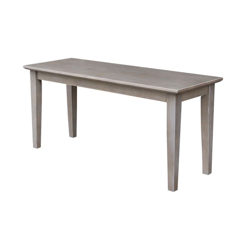 International Concepts - Shaker Styled Bench (RTA) in Washed Gray Taupe Finish - BE09-39
