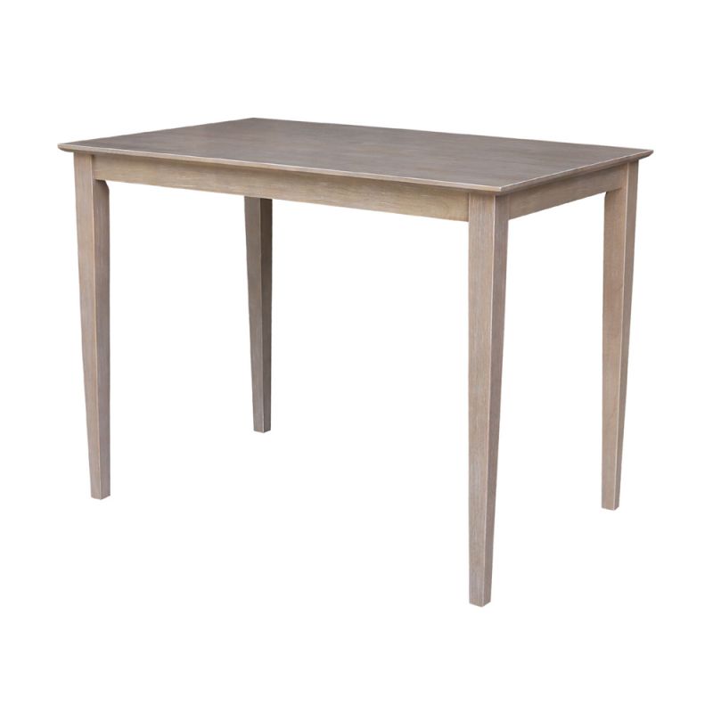International Concepts - Solid Wood Top Table - Counter Height - Shaker Legs in Washed Gray Taupe Finish - K09-3048-36S