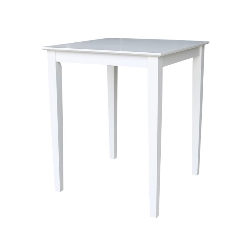 International Concepts - Solid Wood Top Table - Counter Height - Shaker Legs in White Finish - K08-3030-36S