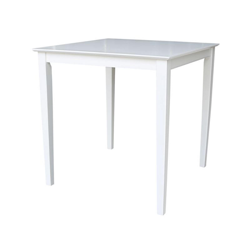 International Concepts - Solid Wood Top Table - Counter Height - Shaker Legs in White Finish - K08-3636-36S