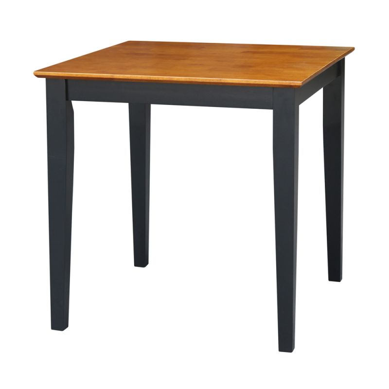 International Concepts - Solid Wood Top Table - Shaker Legs in Black / Cherry Finish - K57-3030-30S
