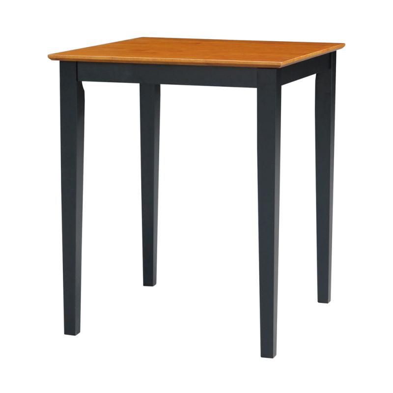 International Concepts - Solid Wood Top Table - Shaker Legs in Black / Cherry Finish - K57-3030-36S