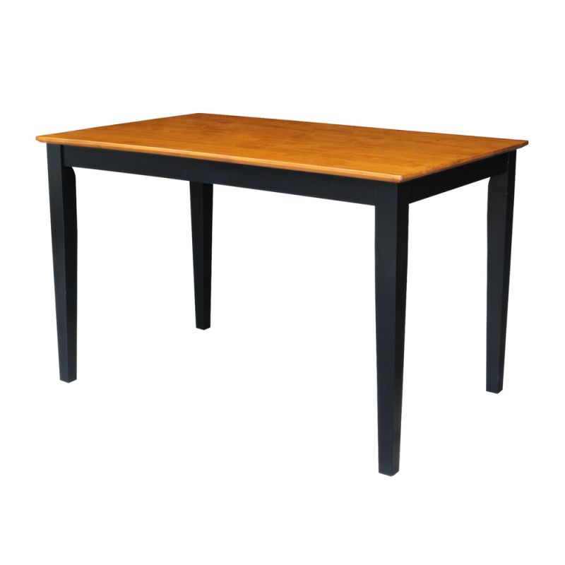 International Concepts - Solid Wood Top Table - Shaker Legs in Black / Cherry Finish - K57-3048-30S