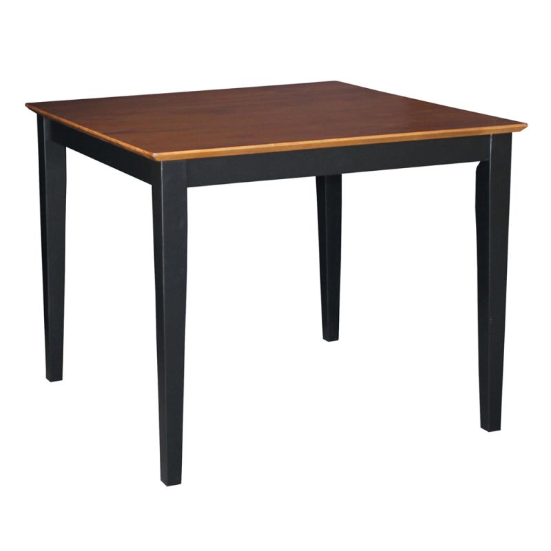 International Concepts - Solid Wood Top Table - Shaker Legs in Black / Cherry Finish - K57-3636-30S