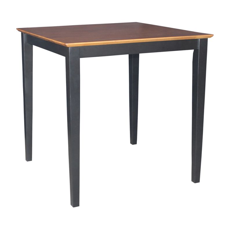 International Concepts - Solid Wood Top Table - Shaker Legs in Black / Cherry Finish - K57-3636-36S