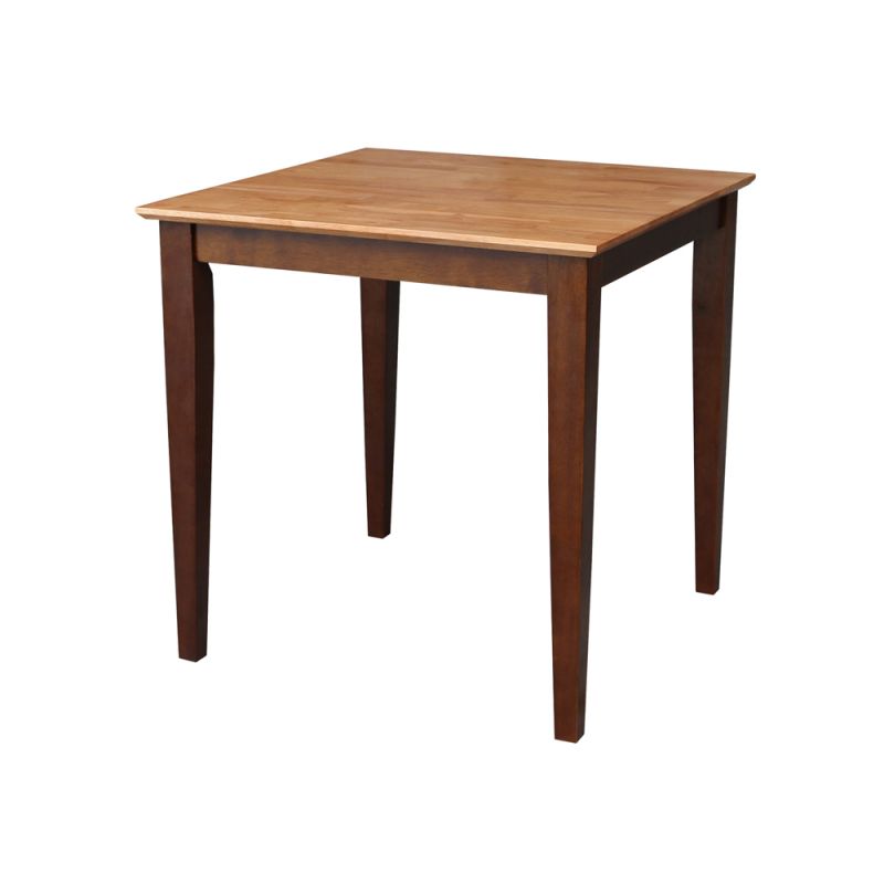 International Concepts - Solid Wood Top Table - Shaker Legs in Cinnemon/Espresso Finish - K58-3030-30S