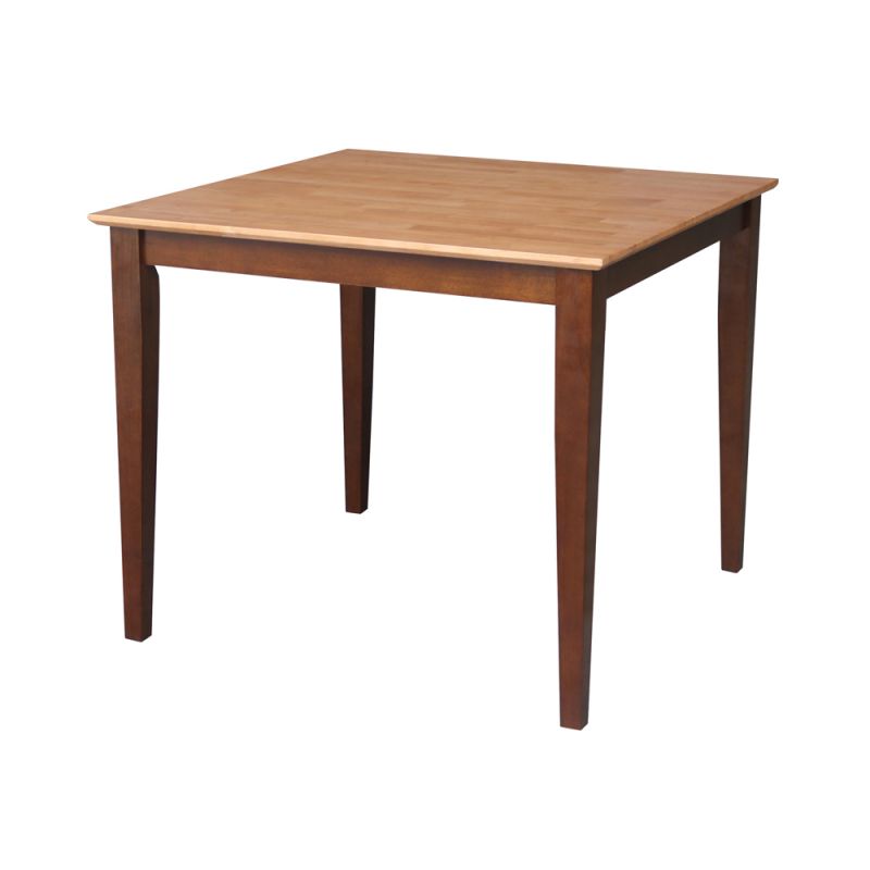 International Concepts - Solid Wood Top Table - Shaker Legs in Cinnemon/Espresso Finish - K58-3636-30S