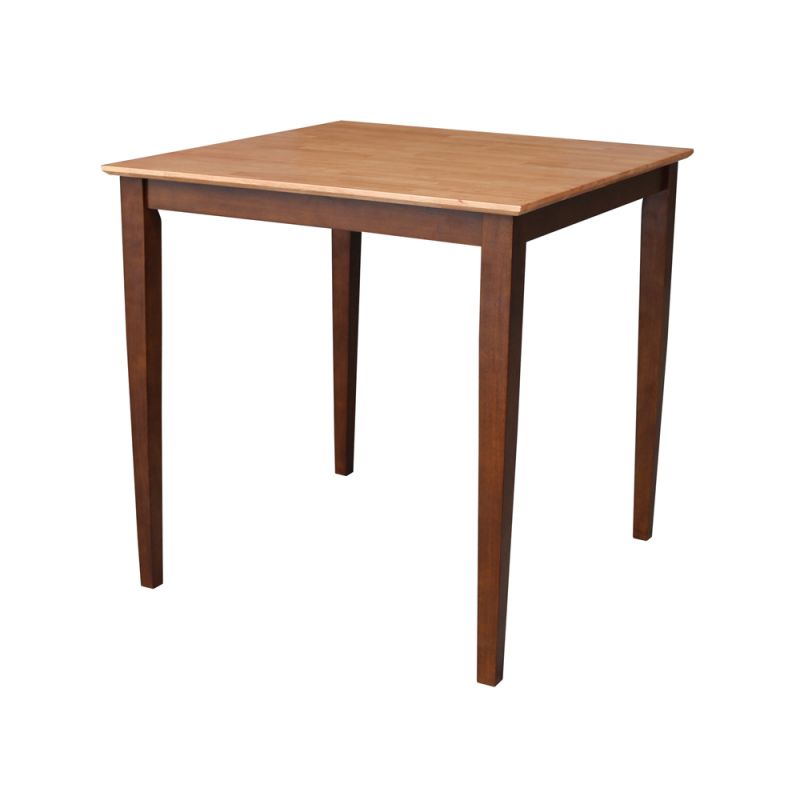 International Concepts - Solid Wood Top Table - Shaker Legs in Cinnemon/Espresso Finish - K58-3636-36S
