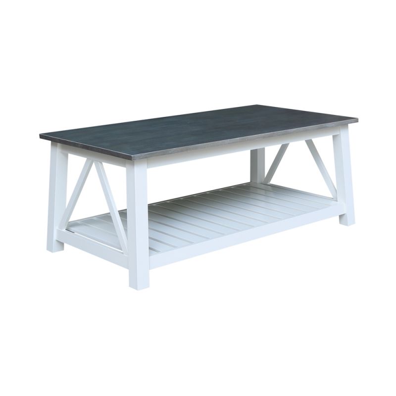 International Concepts - Surrey Coffee Table in White/Heather Gray Finish - OT05-16C