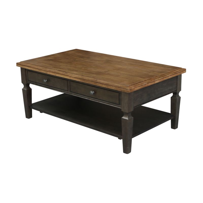 International Concepts - Vista Coffee Table in Hickory/Washed Coal Finish - OT45-15C