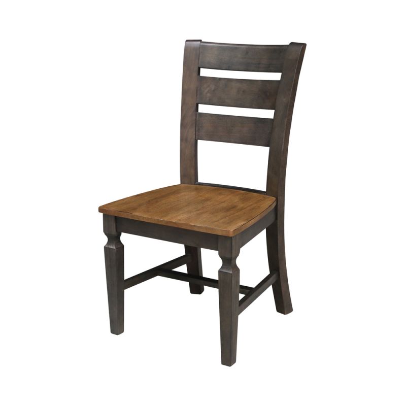 International Concepts - Vista Ladderback Chair in Hickory/Washed Coal Finish (Set of 2) - C45-57P