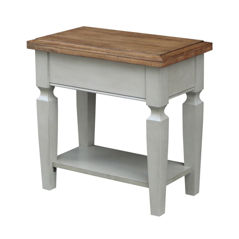 International Concepts - Vista Side Table in Hickory/Stone Finish - OT41-15E2