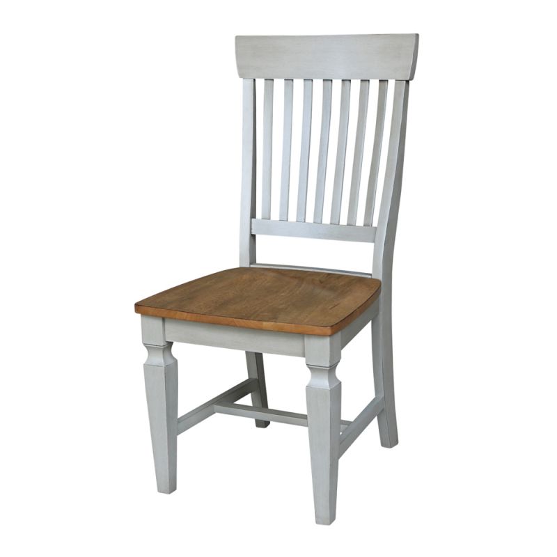 International Concepts - Vista Slat Back Chair in Hickory/Stone Finish (Set of 2) - C41-65P