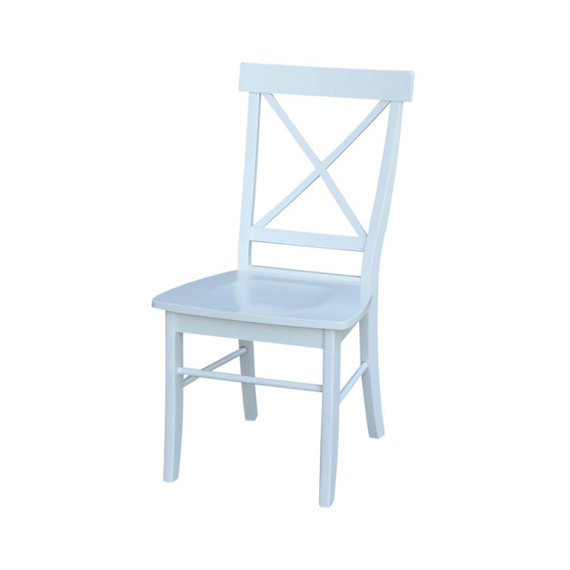 International Concepts - X-Back Chair with Solid Wood Seat in White Finish (Set of 2) - C08-613P