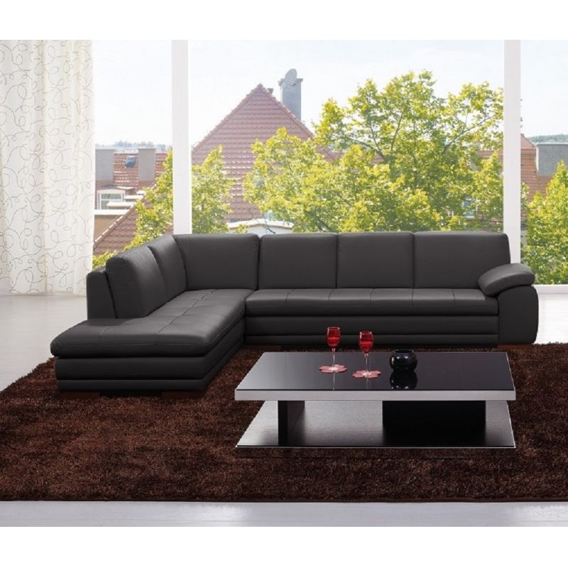 J&M Furniture - 625 Italian Leather Sectional Grey in Left Hand Facing - 1754431131-LHFC