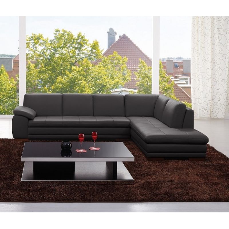 J&M Furniture - 625 Italian Leather Sectional Grey in Right Hand Facing - 1754431131-RHFC