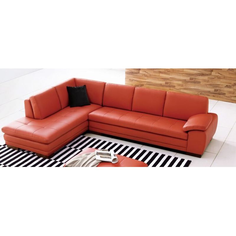 J&M Furniture - 625 Italian Leather Sectional Pumpkin in Left Hand Facing - 175443111-LHFC-PK