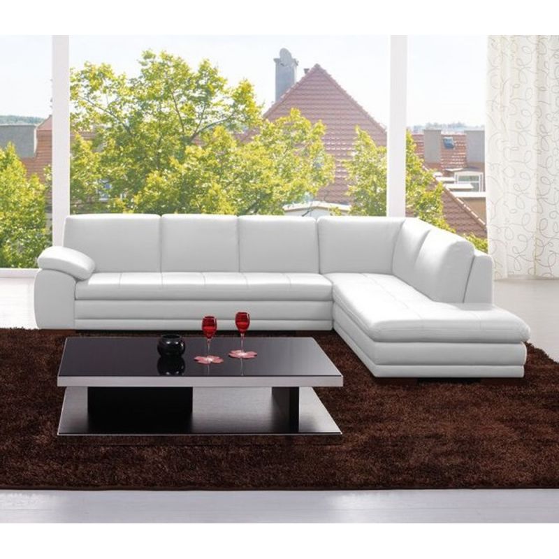 J&M Furniture - 625 Italian Leather Sectional White in Right Hand Facing - 175443113331-RHFC-W