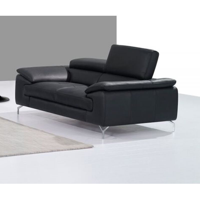 J&M Furniture - A973 Italian Leather Loveseat in Black - 17906111-L