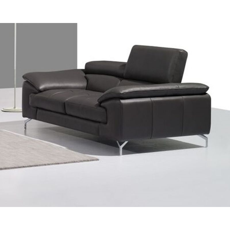 J&M Furniture - A973 Italian Leather Loveseat in Grey - 17906112-L