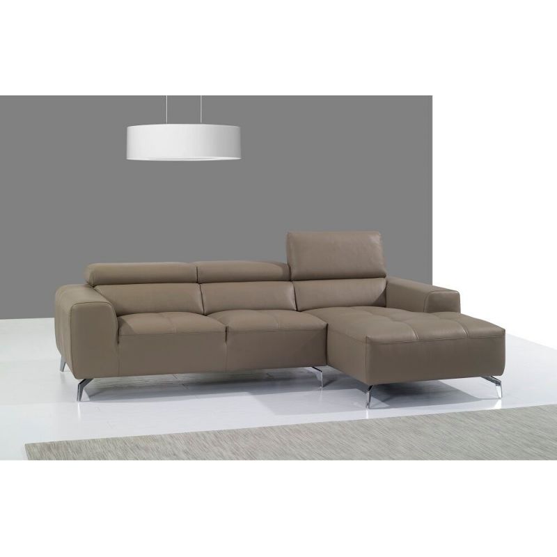 J&M Furniture - A978B Italian Leather Sectional Right Facing Chaise in Burlywood - 17906121-RHFC